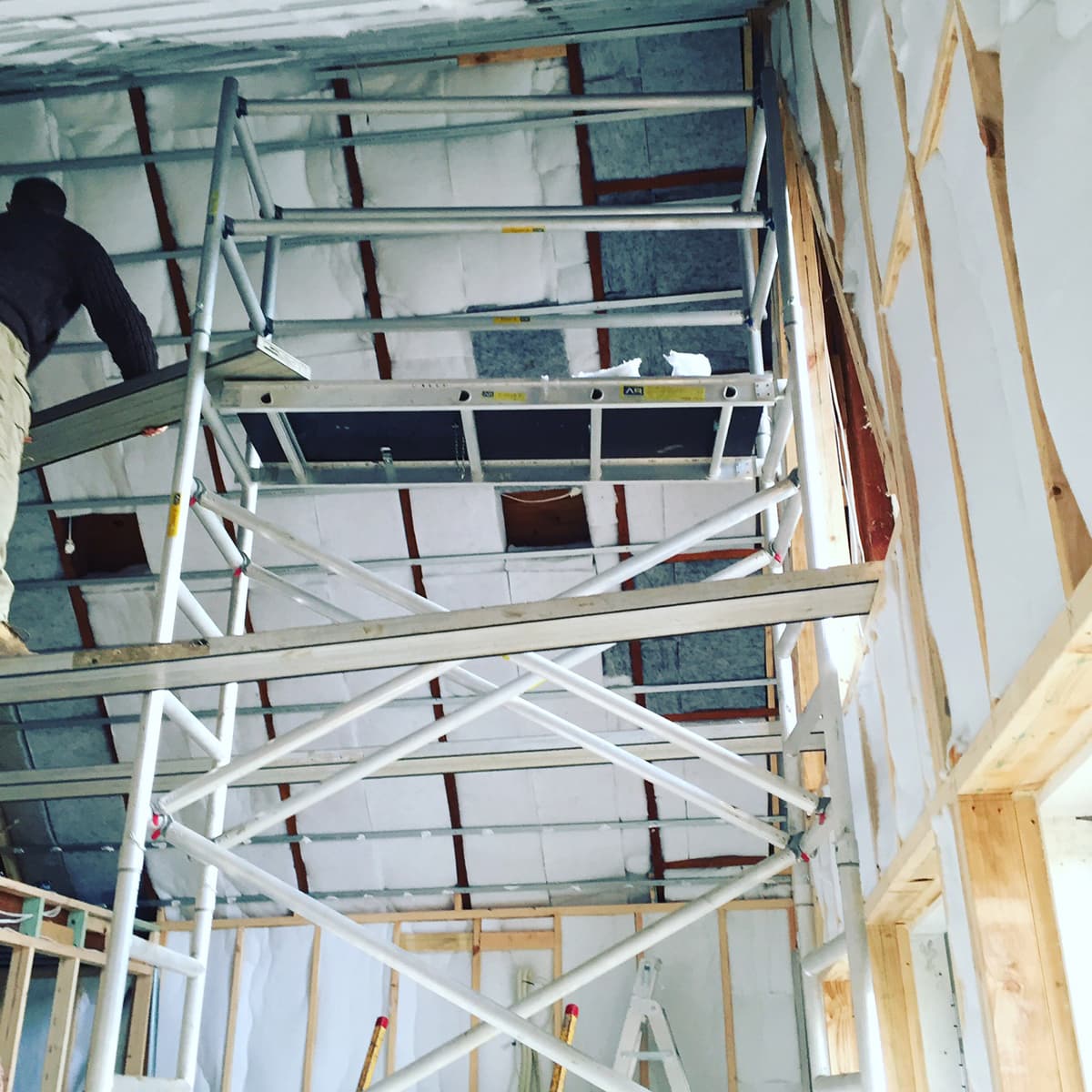 Insulation detail during construction