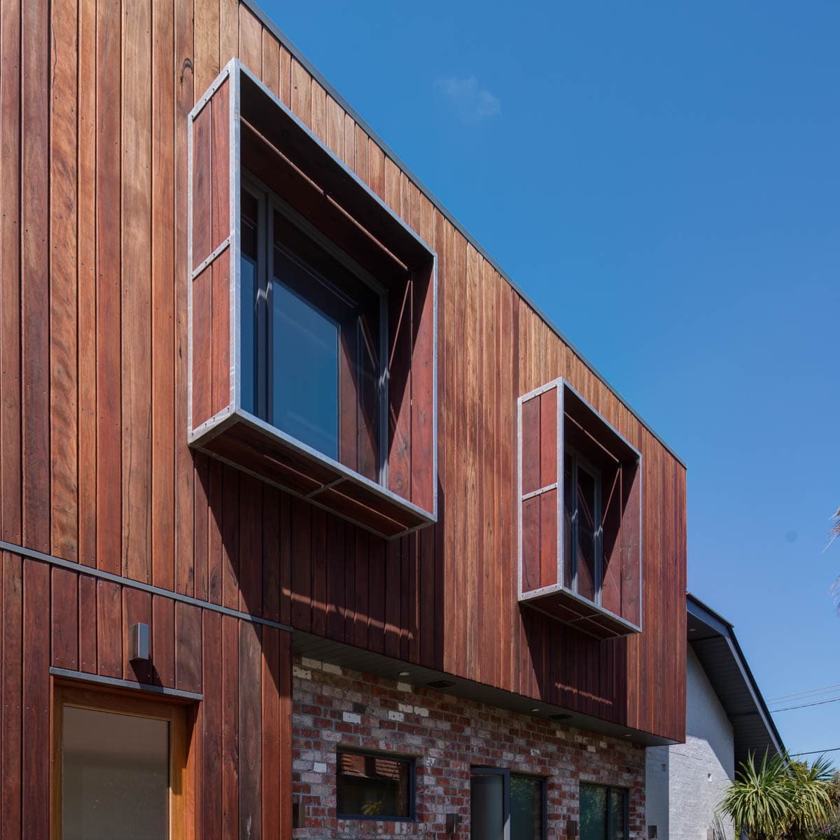 Contemporary living space in the rear addition